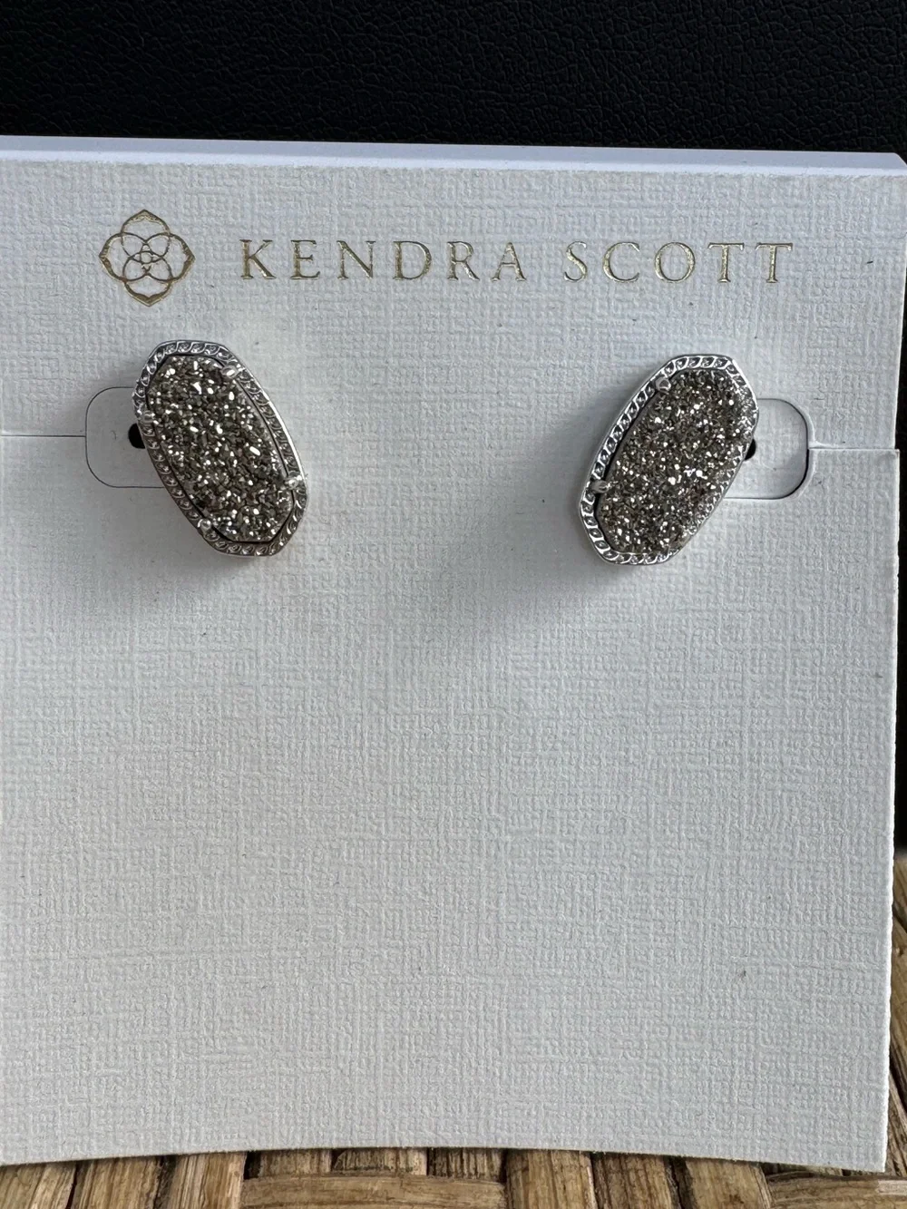 Kendra Scott Ellie Silver & Silver Drusy Stud Earrings